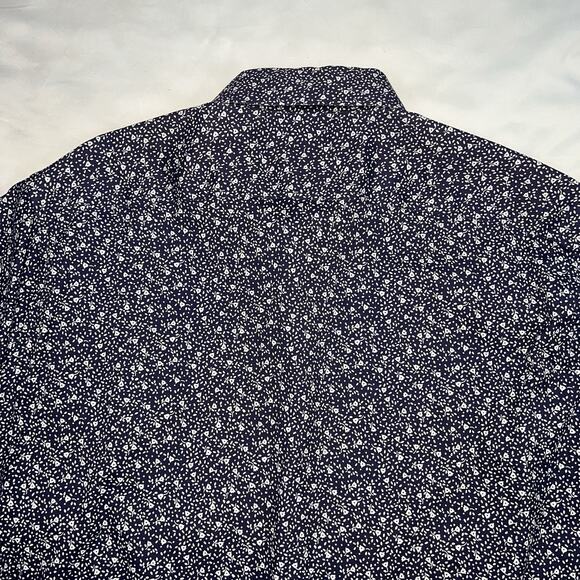 Bonobos Performance Shirt Mens Size L Blue Flora Slim Fit Nylon Blend Button L/S - Picture 12 of 13